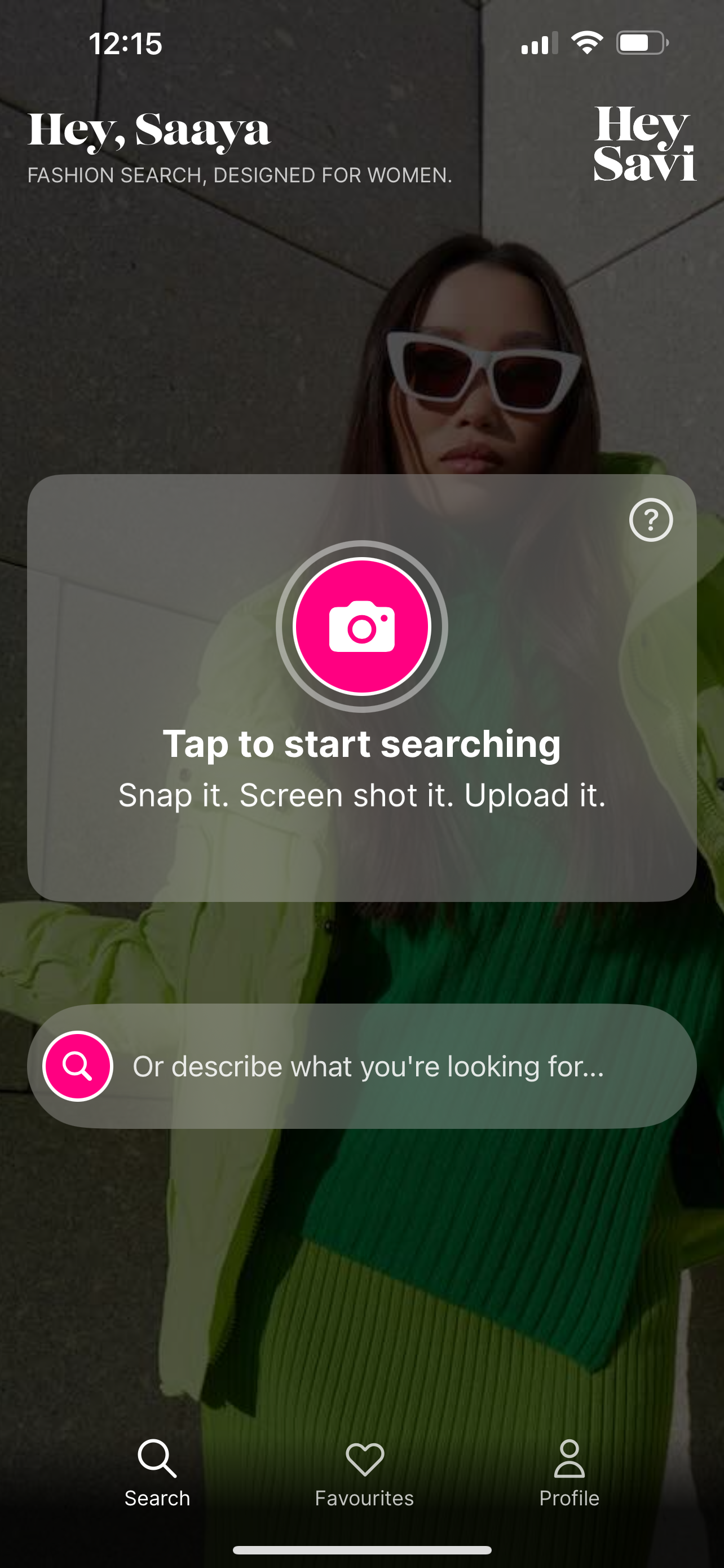 Upload a photo or screenshot in the Hey Savi app